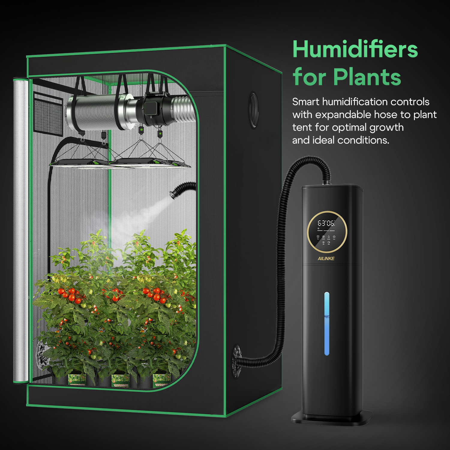 Humidifiers for Plants, 2.1Gal/8L Plant Humidifier Indoor with Precise Temp&Humidity Probe - Image 2